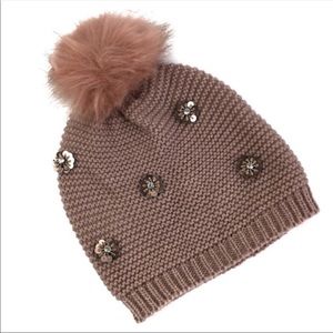 Neiman Marcus dolly rhinestone pompom beanie